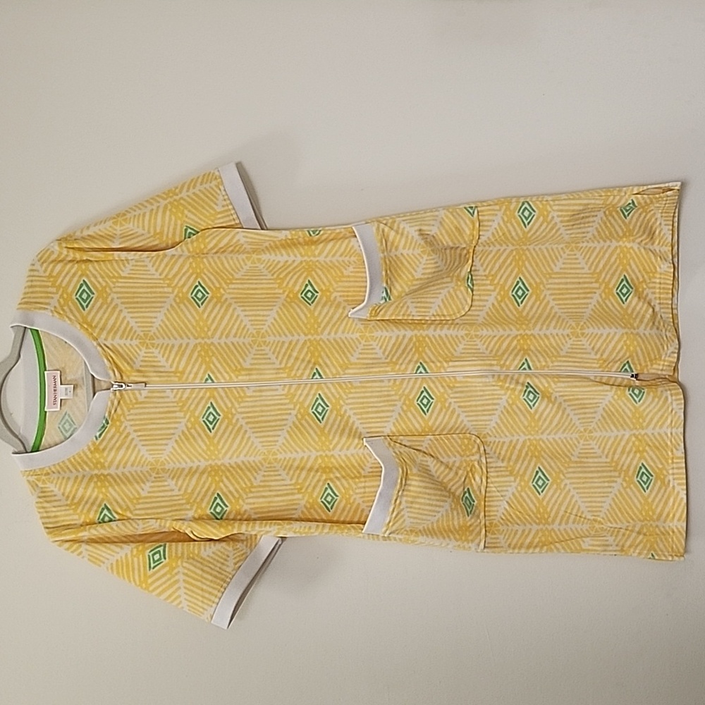 Stan Herman  Coastal Mosaic Ripples Zip Lounge/ Robe Dress Sunshine Size Small - Picture 4 of 16